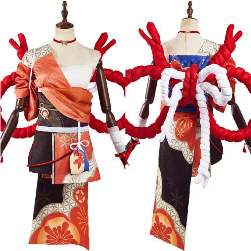 Genshin Impact Yoimiya Cosplay Costume Outfits Halloween Carnival Suit