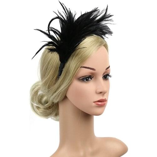 Ladies Dress Hair Headband Fascinators Hat for Women Tea Party black Headband Wedding Cocktail Flower Mesh Feathers Hair Clip