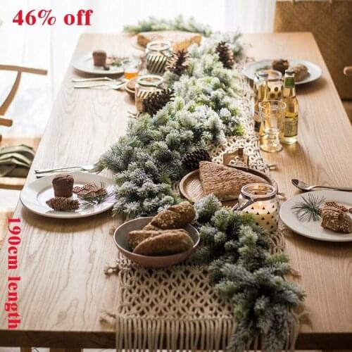 190cm artificial snow simulation cedar needles Christmas floral decoration cedar vine desktop decoration European style pendant