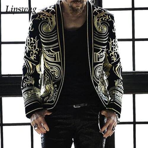 2021 Fashion Autumn Slim Long Sleeve Coats For Men Casual Pattern Printing Jacket Spring Classic Loose Male Outerwear Streetwear