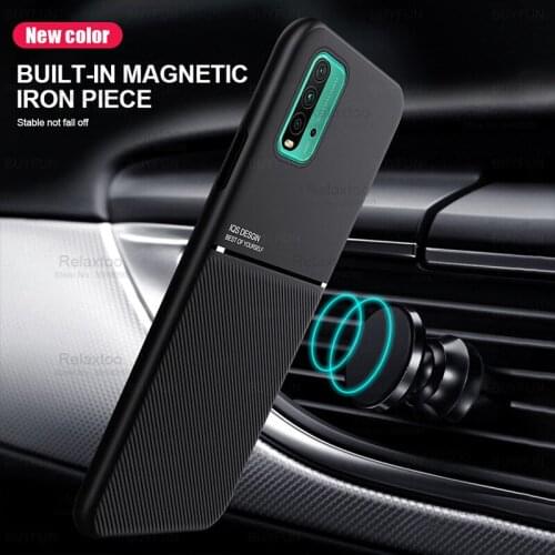 Magnetic Phone Covers Case For Xiaomi Redmi 9T Matte 6D Back Covers on Xiomi Redmi 9t 9 t nfs NFC Non-slip leather texture shell