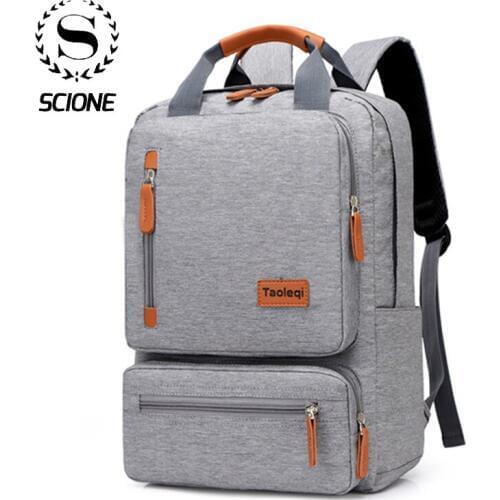 Scione Mens Laptop Backpack Women Casual Business Men Computer Backpack Light 15.6-inch Laptop Bag 2020 Lady Anti-theft Travel