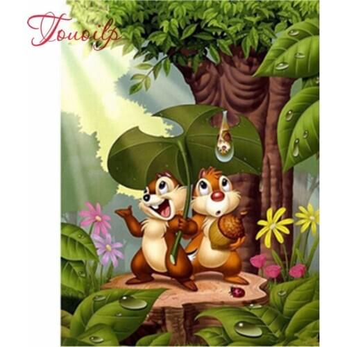 Cross Stitch Kit DIY Diamond Embroidery Two squirrels Full Square/round Diamond Painting Mosaic Home Decor