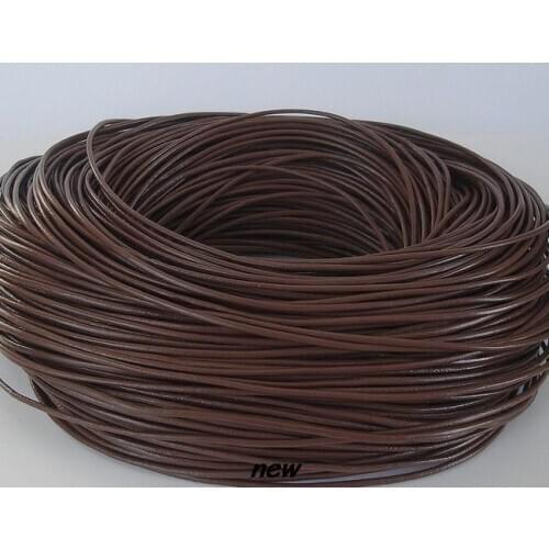 Lowest price 1mm 100 meter mixed color Jewelry Black brown WHITE coffee real Round Genuine Leather cords Cord string Rope