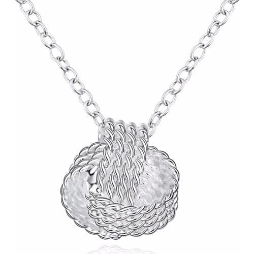 New arrival silver plated pendant necklace netball round pendant link chain fashion jewelry drop shipping factory price wholesal