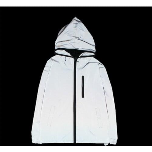 Autumn luminous assault windbreaker printing couple reflective jacket coat student tide men and women tops
