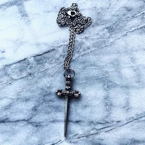 Gothic Sword Necklace punk fashion medieval Dagger jewelry Warrior pendant women classical gift 2020 new men jewelry delicacy