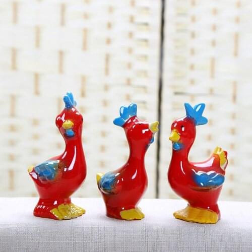 The Rooster Lucky Chicken Decoration 12 Zodiac Cartoon Chicken Lunar New Year Souvenirs Crafts Gifts Living Room Home Decorati