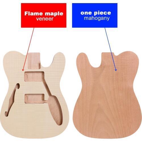 Fit Diy Electric guitar body Mahogany+flame maple veneer Hand-made Unfinished