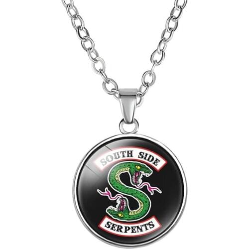 Mysteries of Riverdale Pendant Necklace Link Chain Necklace Dome Time Gem Glass Cabochon Jewelry Fans Gifts