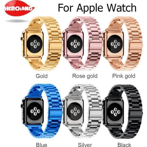 Stainless Steel Strap for Apple Watch Band 38mm 42mm Metal Links Bracelet Smart Watch Strap for Apple Watch Series 1 2 3 4