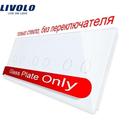 Livolo Luxury White PearlLivolo Crystal Glass For DIY Switch,223mm*80mm, EU standard, Triple Glass Panel,VL-C7-C2/C2/C2-11