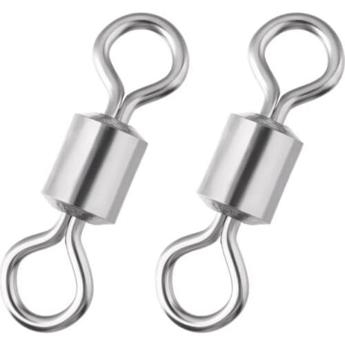 100Pcs/lot 8 Shape Fishing Swivels Bearing Solid Rings Rolling Metal Fishing Connector Fishing Tackle Accessories