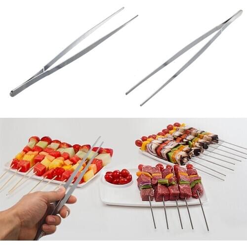 30cm Barbecue Tweezers Tongs Stainless Steel Food Churrasco Tweezer Kitchen Cooking Utensils Gadgets BBQ Food Clip Accessories