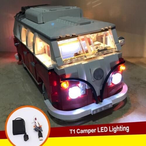 Compatible with 10220 T1 Camper LED Lighting DIY Building Blocks Luminous Parts 21001