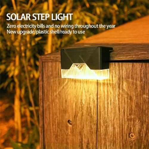 IP65 Outdoor LED Solar Step Lights Waterproof Solar Powered Garden Light Landscape Lamp Patio Stair Yard Fence Lighting Decor
