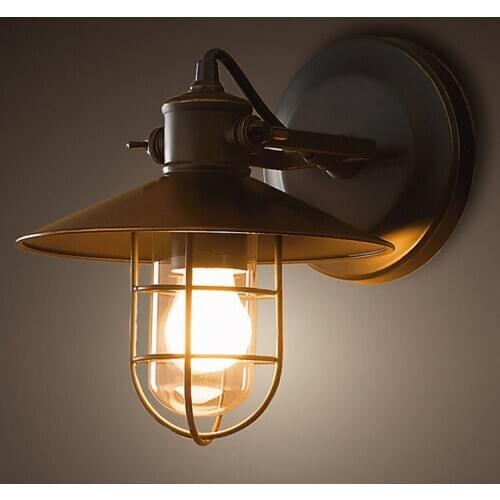 Vintage Industrial Wall Lamp Light Iron Wall Sconces Lighting for Bedroom Kitchen Corridor Flute Retro Style Bedside Lamp