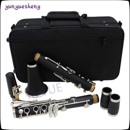 High quality B the 17 key clarinet of white brass nickel plated key,ABS pipe body material eight kinds of color can choose