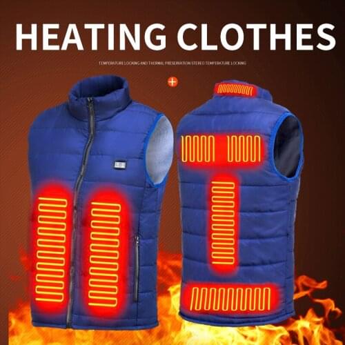 New 9 Places Heated Vest Men Women Usb Heated Jacket Heating Vest Thermal Clothing Hunting Vest Winter Fashion Heat Jacket Black