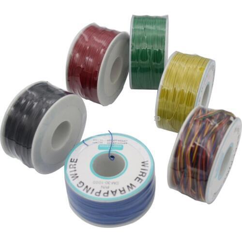 1 reel OK wire jumper Electronic cable Welding Wrapping Tinned Copper Solid PVC insulation 30# 30AWG For PCB circuit board
