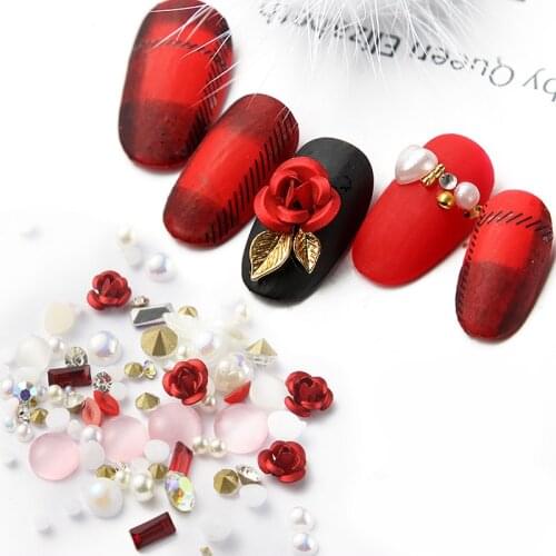 3D Nail Rhinestones Rose Jewelry Diamond DIY Gems Charming Mix Crystal Nail Art Decorations Gel Glitter Nail Accessories