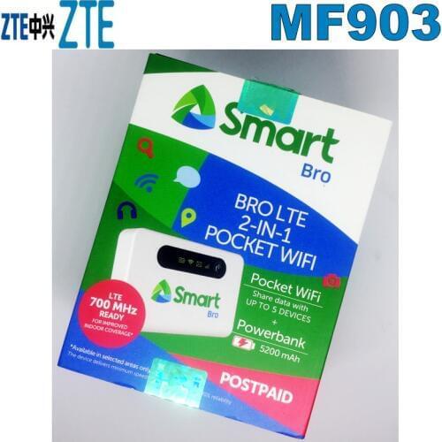 10pcs Unlocked ZTE MF903 4G LTE Pocket WiFi Router With 5200mah Power Bank With Lan Port 4G Router Band 28