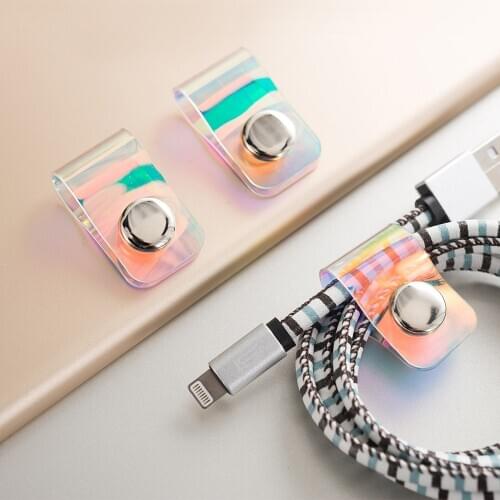 2PCS Cable protector portable data line protective sleeve storage buckle earphone cable button button sleeve USB winder