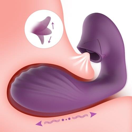 2 IN 1 Vagina Tongue licking Vibrator For Women Female Masturbators 5 speed G Spot Clitoris Stimulator massage Sex Toys