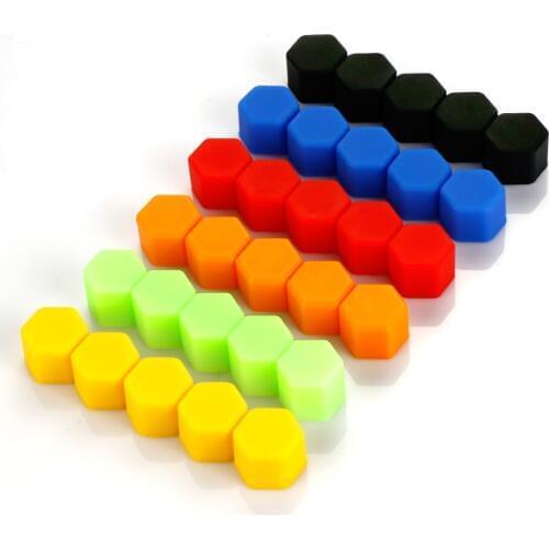20Pcs 17/19/21mm Silicone Hexagonal Socket Car Wheel Hub Screw Cover, Nut Caps Bolt Rims Exterior Decoration & Protection