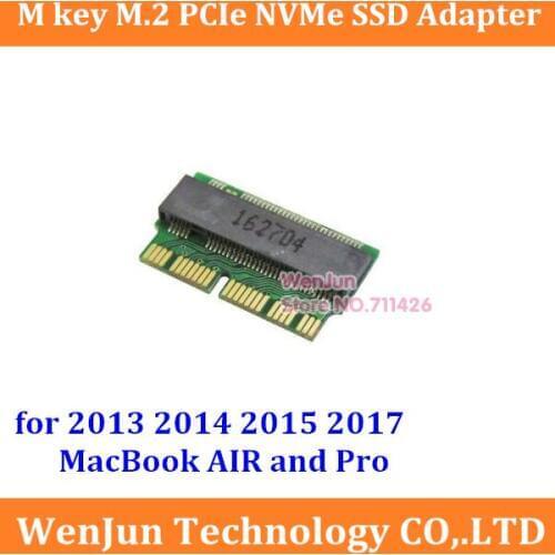 20pcs/lot NEW M key M.2 PCIe NVMe SSD Adapter as SSD for MACBOOK Air 2013 2014 2015 A1465 A1466 Pro A1398 A1502 ME253 MD878