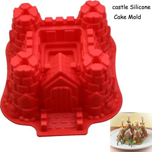 3D Big Castle Bundt Silicone Cake Mold Cake Pan Bread Chocolate BakewareC Decorating Tools Silicone Mold Baking Pastry Tool