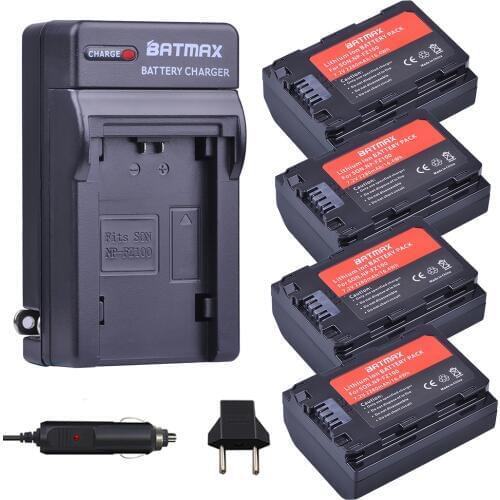 Batmax 4Pack 2280mAh NP-FZ100 NPFZ100 NP FZ100 Battery +Car Charger for Sony Alpha9,Sony A9,Sony Alpha9R,Sony A9R Cameras