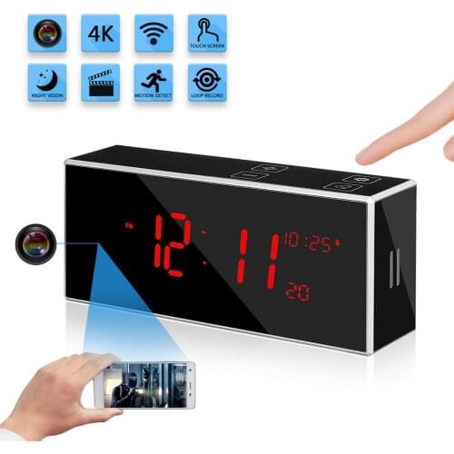 4K 1080P HD Clock Camera Wireless Wifi Network Camera For Home IR Night View Alarm Camcorder Digital Mini DVR Small Cam