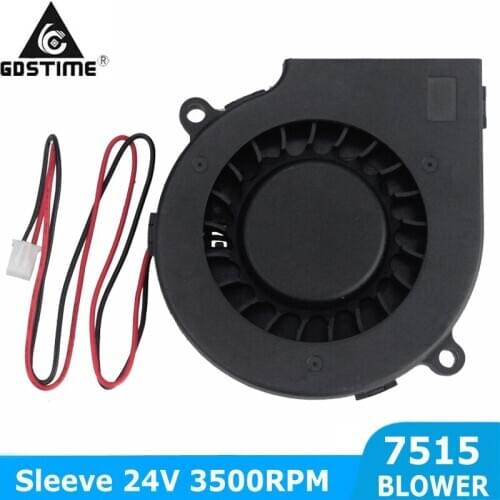 5PCS GDSTIME DC 24V 2Pin 7515 75mm 75x75x15mm Brushless Turbo Blower Radial Cooling Fan