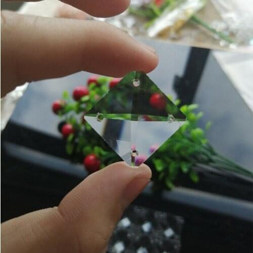 5PC Square Four-hole Crystal Cross Bulge Crystal Prism Chandelier Hanging Decor Suncatcher Chandelier Curtain Lighting Accessory