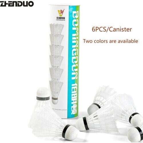 6 PCS Badminton Resistant Yellow and White Plastic Shuttlecock Training Balls Its Good For Your Spine