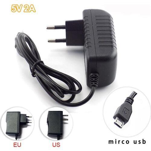 Micro USB Camera Power Supply Adapter AC to DC 5V 2A 2000mA Converter Output for CCTV Iuput 100-240V US/EU Plug L19