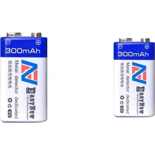 2pcs/lot 300mAh 9V rechargeable battery NiMH battery 6F22 microphone detector universal meter rechargeable battery