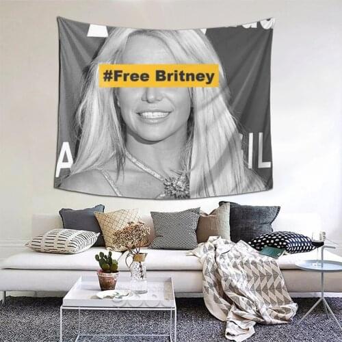 Free Britney Tapestry Famous star Tapestry Wall Bedspread aesthetic Psychedelic Decor Blanket For Bedroom Dorm