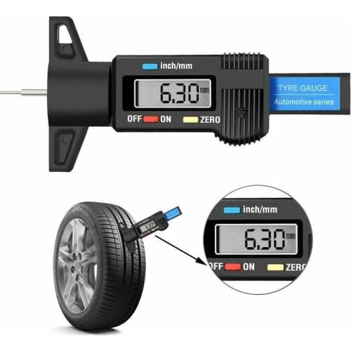 Digital Car Tyre Tire Tread Depth Gauge Meter Measurer Tool Caliper Thickness Gauges Tread Brake Pad Shoe Tire Monitoring System