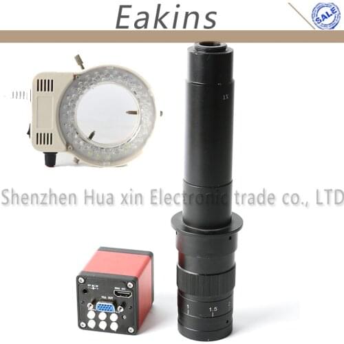 720P 13MP 1/3" HDMI VGA Digital Industry Video Microscope Camera + 180X 300X C-MOUNT Lens + 56 LED Light For Phone PCB Repair