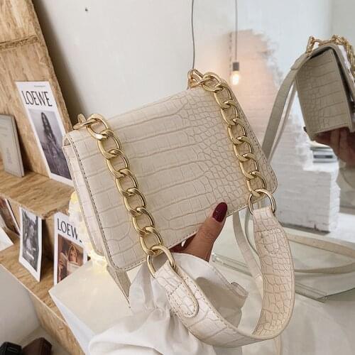 Designer Crocodile Pattern Leather Crossbody Shoulder Bags for Women 2021 Summer Chain Female Mini Purses Travel Cross Body Bag