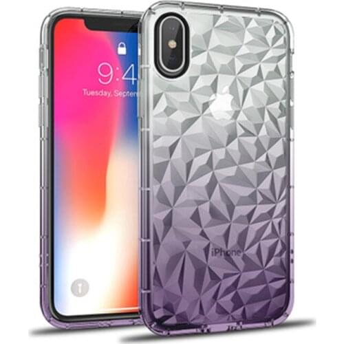 For iphone 11 Pro Max Rainbow Gradient Color Jelly 3D Diamond Transparent Soft Silicone TPU Case Cover For iphone X Xs Max 8 7