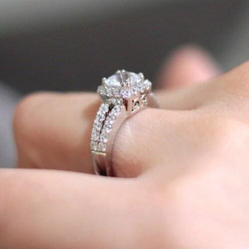 Eight heart eight arrow micro diamond set ring womens Engagement Wedding Ring