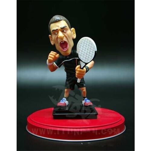 Bobblehead Cartoon Tennis Famous Star Player Doll 10 cm Resin Djokovic Figurines Black Kit Limited Edition Collections