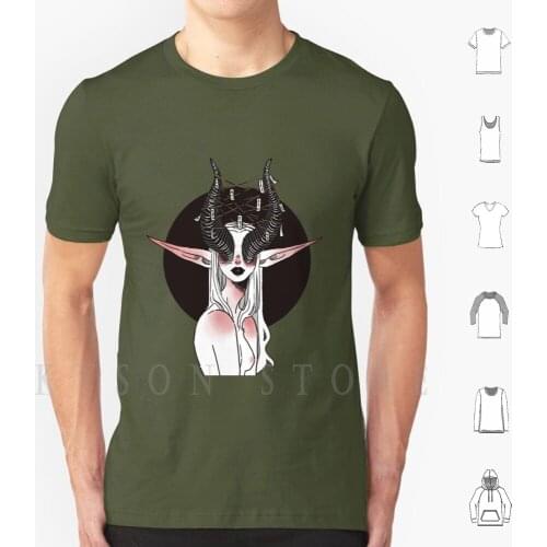 Horns T Shirt Diy Big Size Cotton Horns Weird Character Elf Succubus