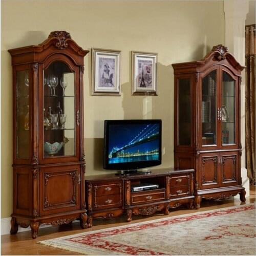 Antique High Living Room Wooden furniture lcd TV Stand set o1142