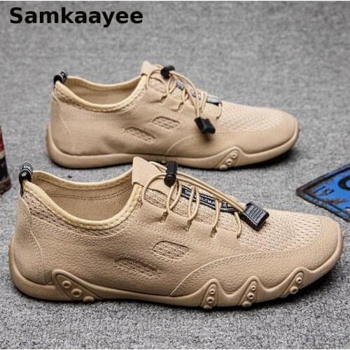 Size 39-44 Mens Sneakers Spring Autumn Male Casual Shoes Flats Zapatillas Tennis Mesh Lace-Up Walking Soft Bottom Footwear Y25