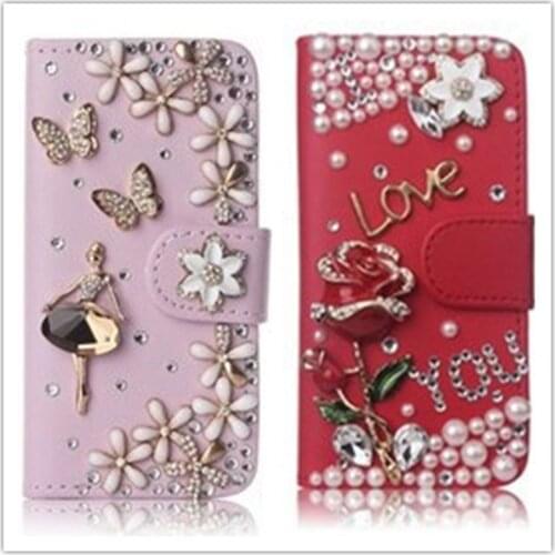 Fashion DIY Bling Diamond Rose Butterfly Wallet Flip Leather Case Cover For iPhone 12 Mini 11 Pro Max XS Max XR X 8 7 6S Plus SE