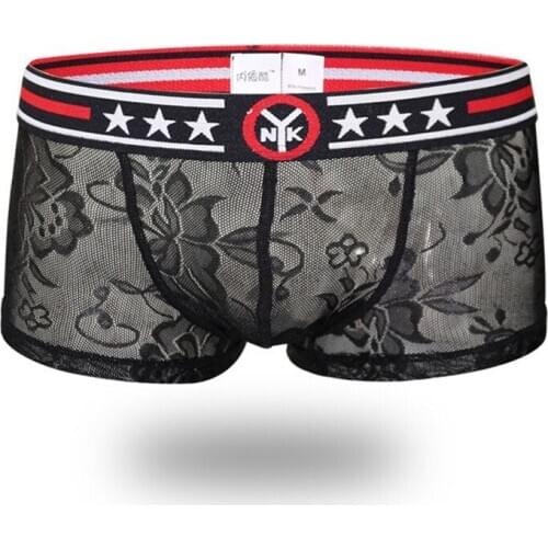 2019 Sexy Lace Boxer Men gay Underwear Mens Boxers Hombre Male Calzoncillo Cueca Masculina Boxer shorts